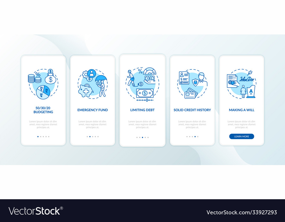 Best saving strategies onboarding mobile app page