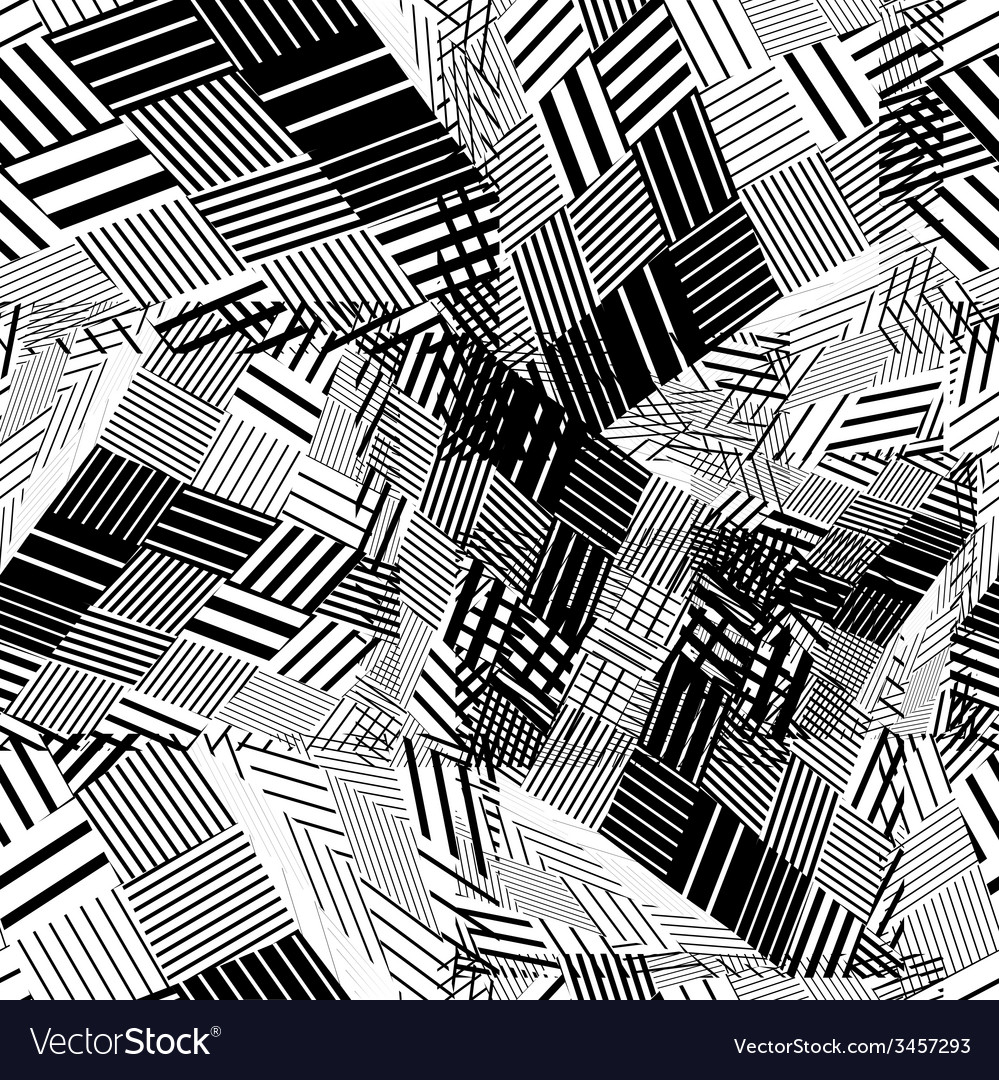 Black and white geometric stripy seamless pattern