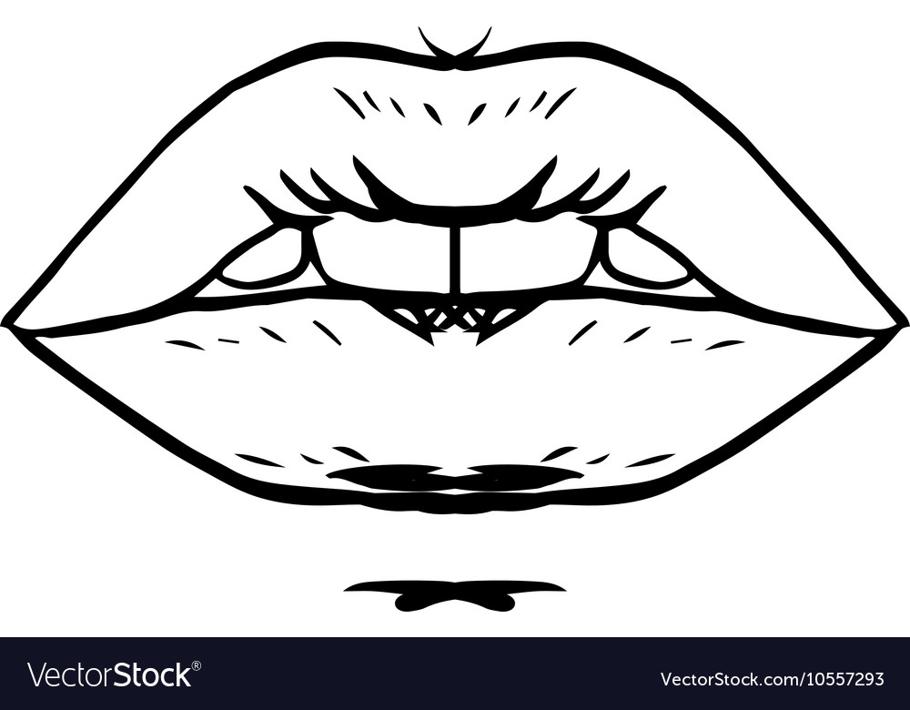 Fashion hand drawn female lips Royalty Free Vector Image