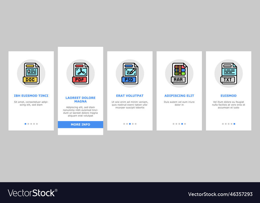 File format document onboarding icons set