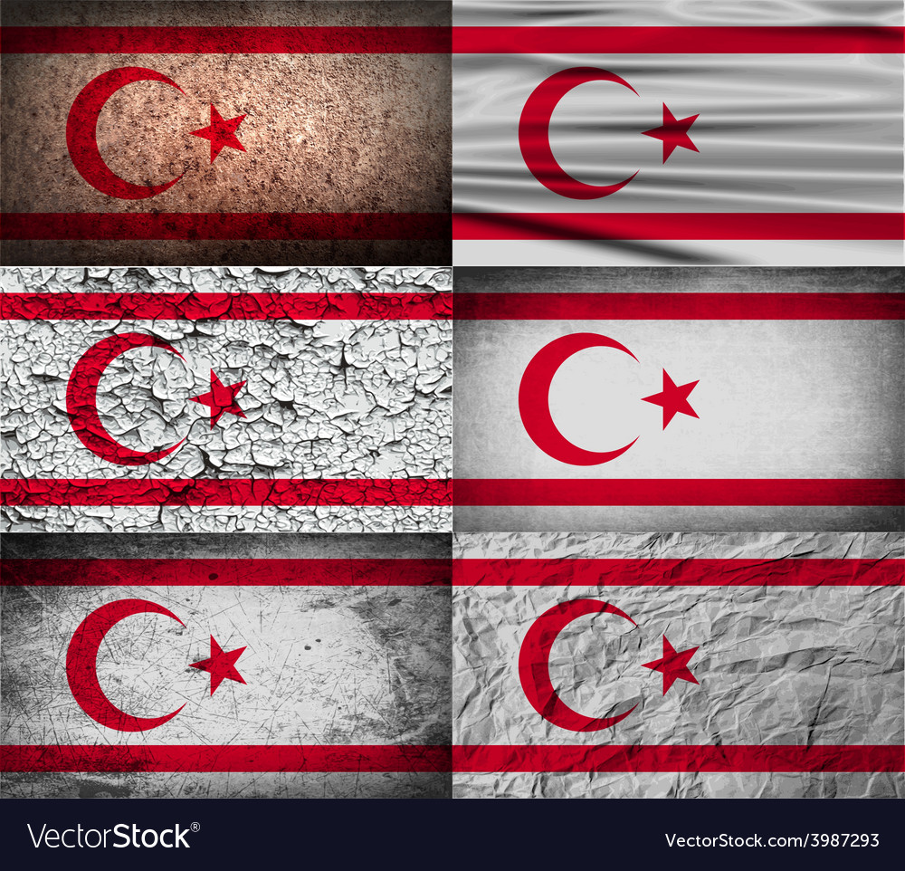 Flag of turkish and northern cyprus with old