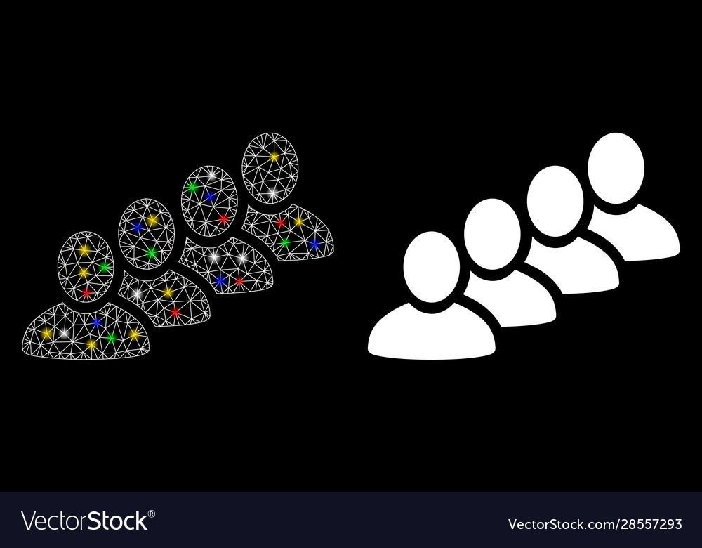Flare mesh wire frame user queue icon with