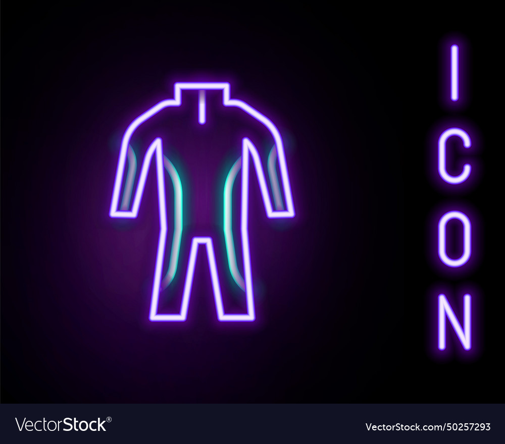 Glowing neon line wetsuit for scuba diving icon Vector Image