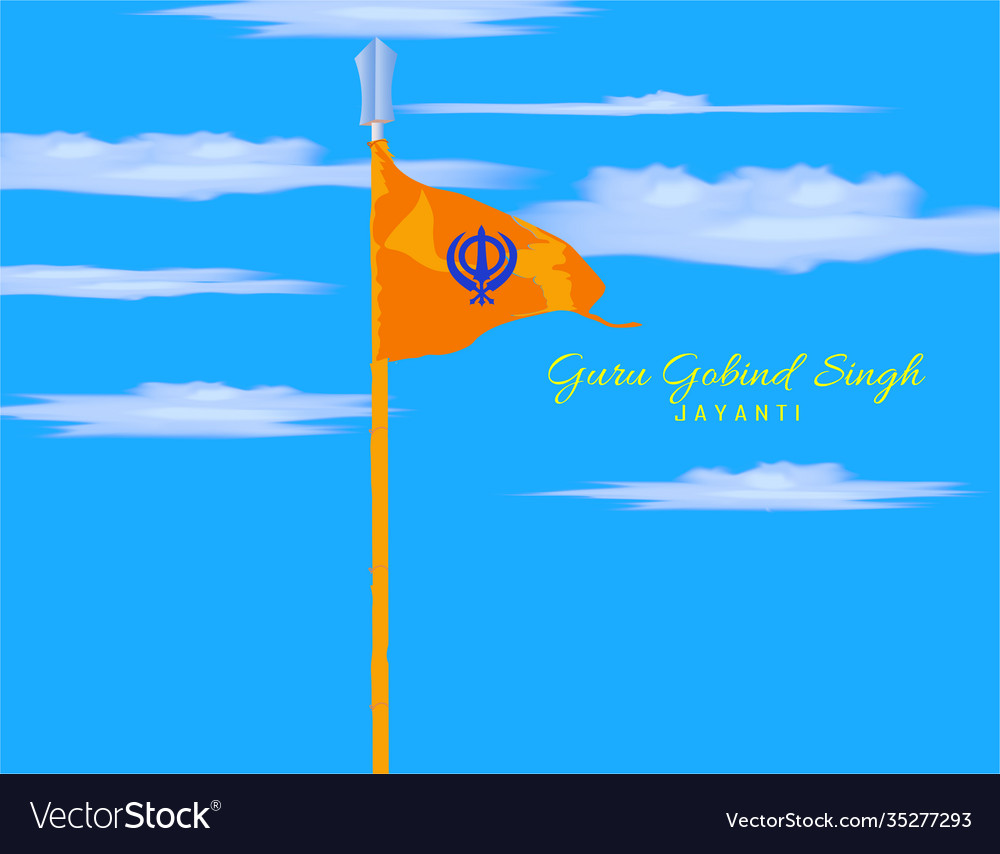 Happy guru gobind singh jayanti festival Vector Image