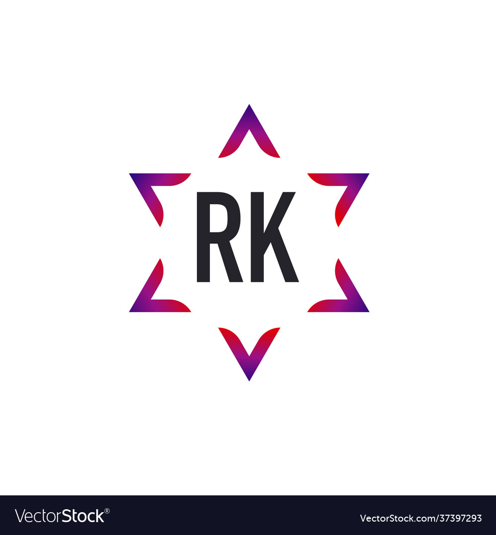 Initial letter rk star david creative logo design