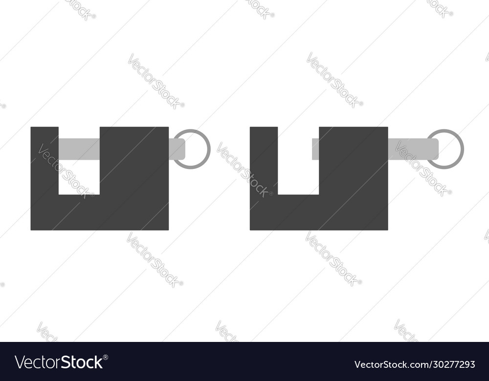 Locks in open and closed position gray colors