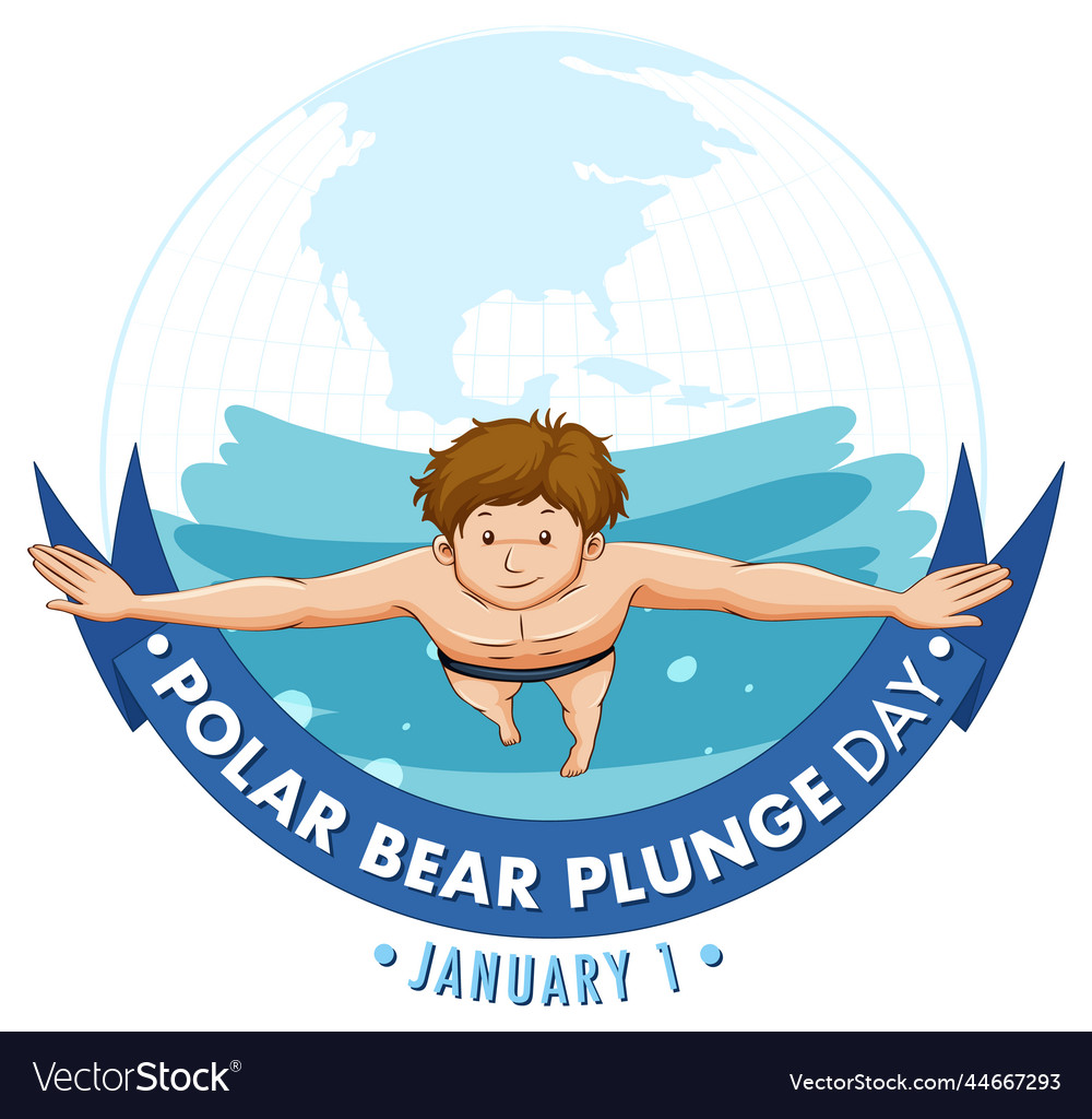 Polar bear plunge day january icon