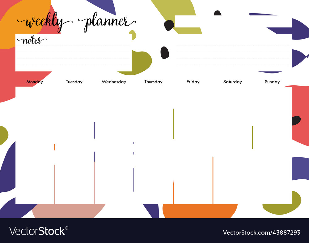 Printable a4 cute business planner abstract