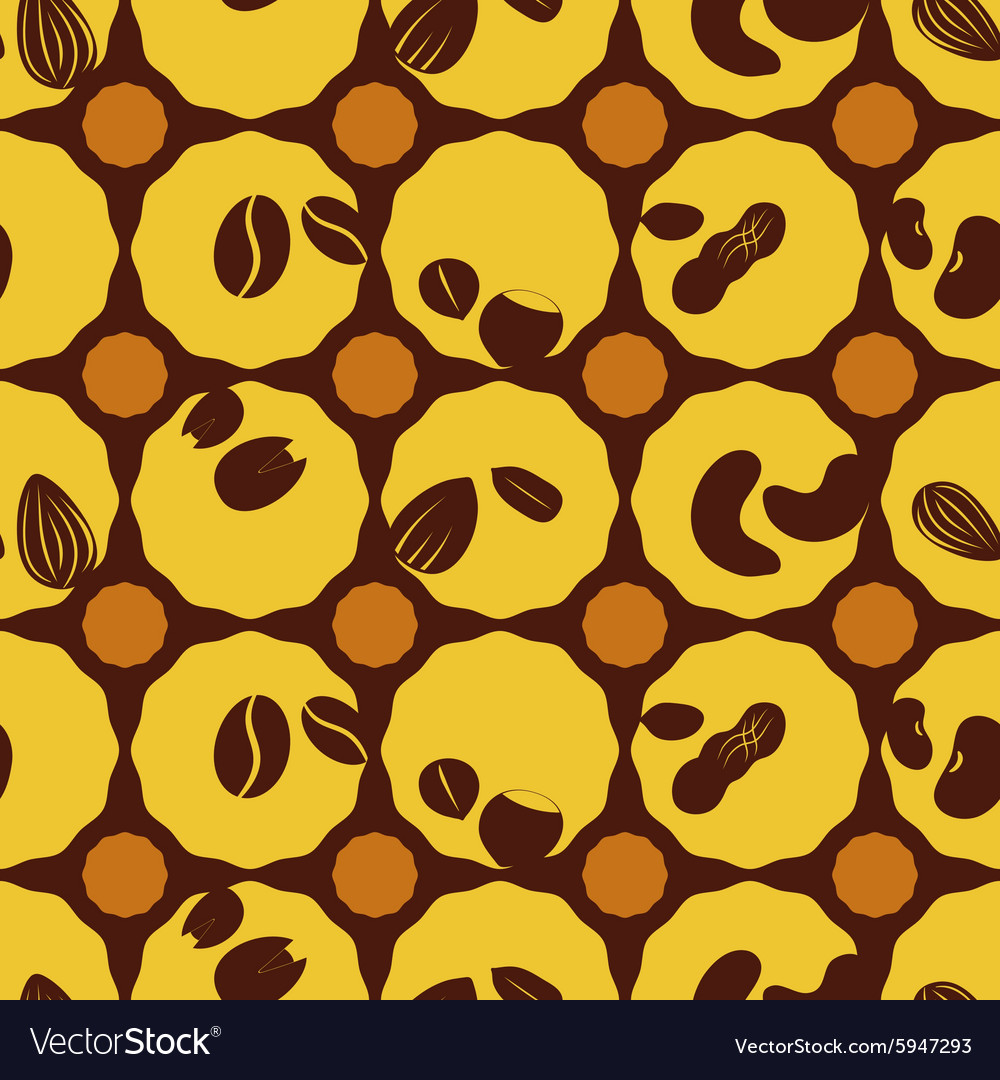 Seamless background with beans and nuts Royalty Free Vector