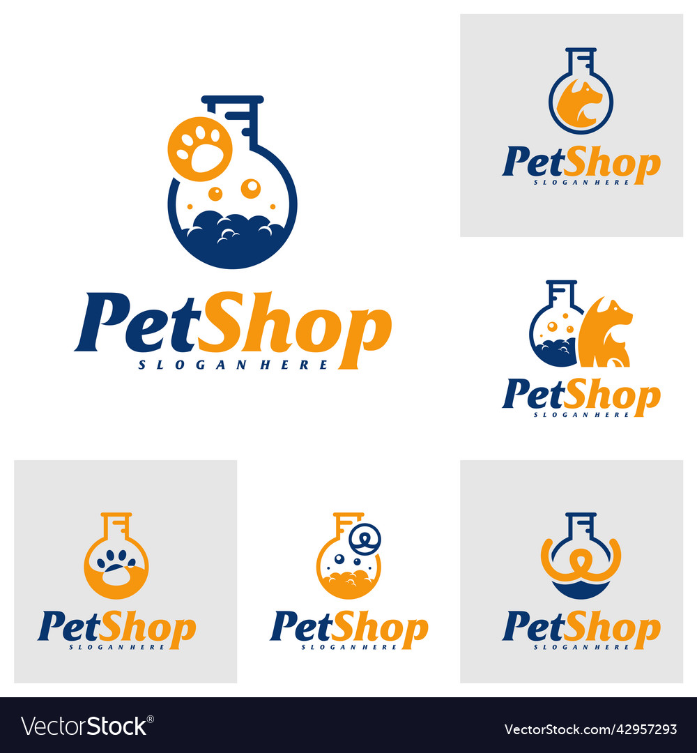 Set von Pet Lab Logo Design Vorlage