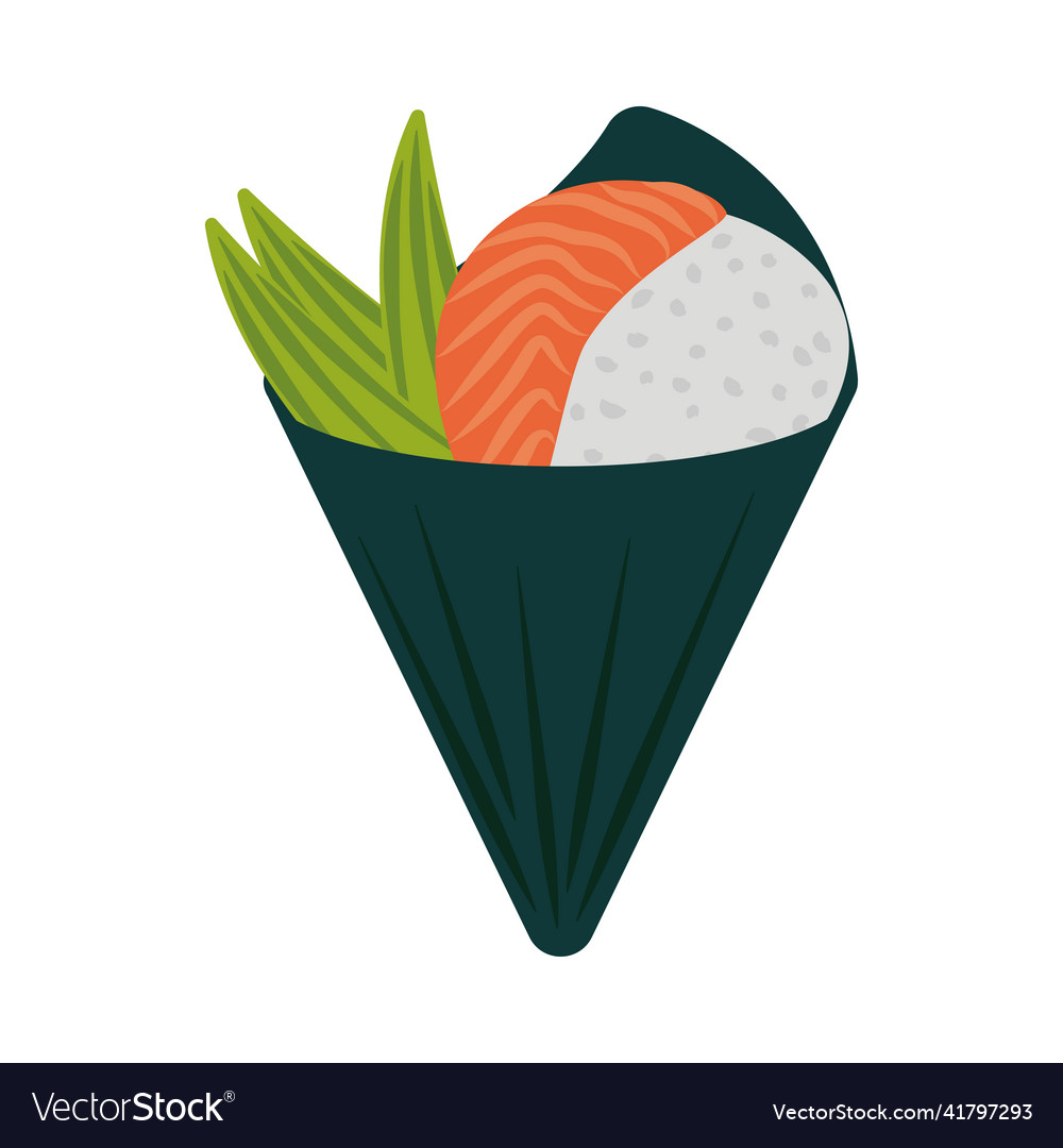 Sushi temaki food Royalty Free Vector Image - VectorStock