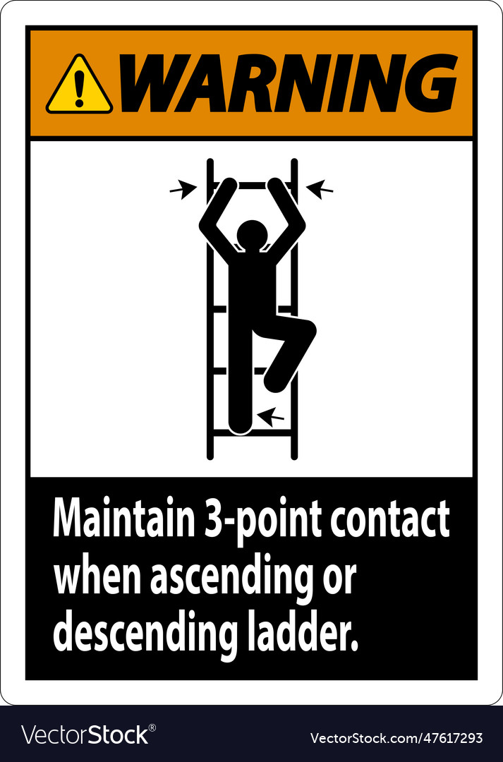 Warning maintain 3 point contact when ascending