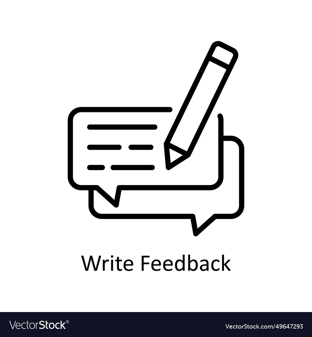 Write feedback outline icon design illu