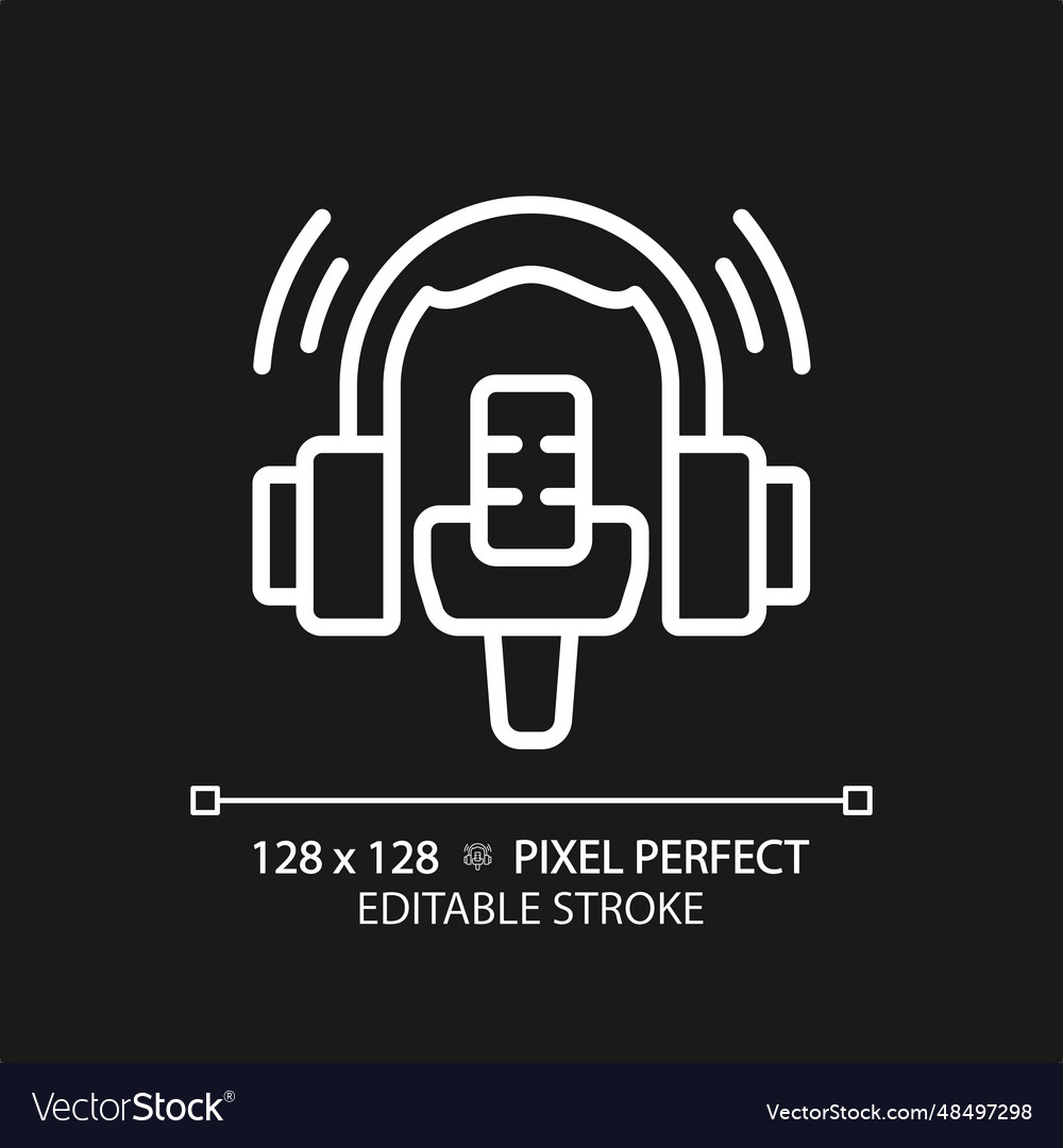 2d customizable thin linear white broadcasting vector image 2d customizable thin linear white broadcasting