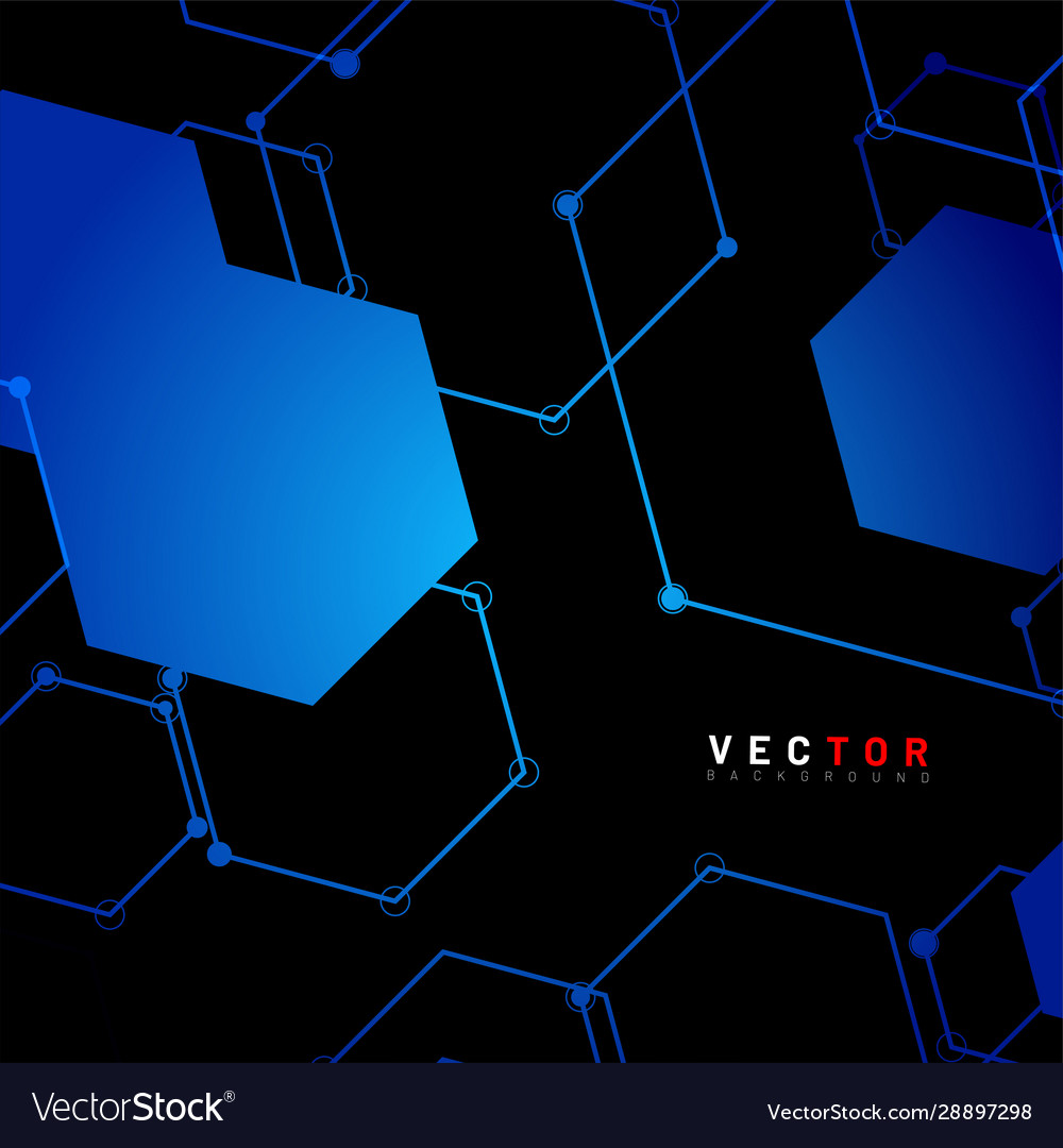 Abstract geometric shape hexagon with line
