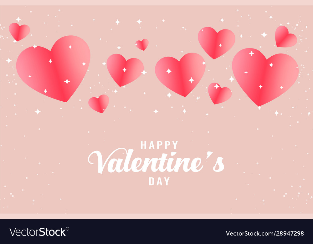 Beautiful pink hearts valentines day greeting