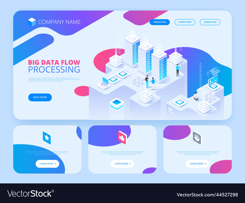 Big data flow processing high technology concept Vector Image