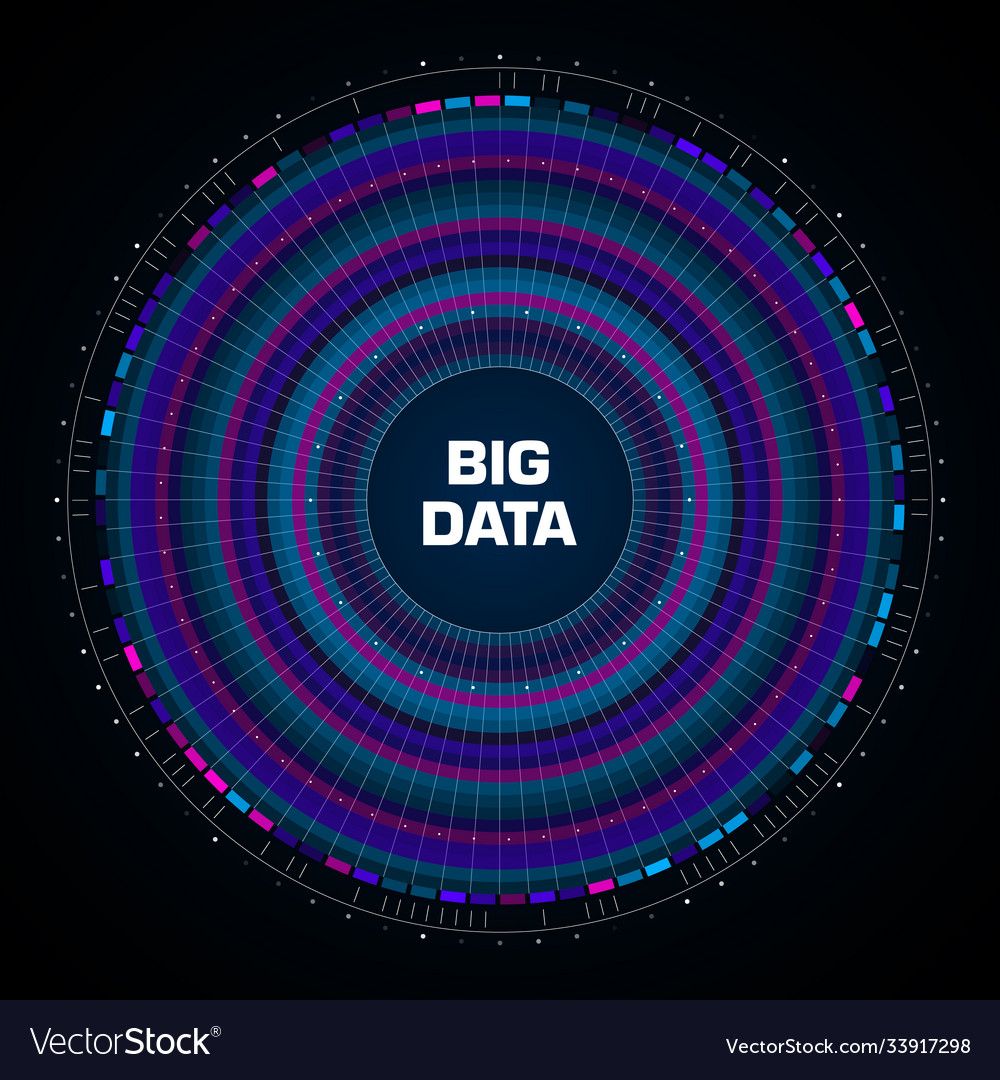 Big data visualization circular infographic vector image Big data visualization circular infographic