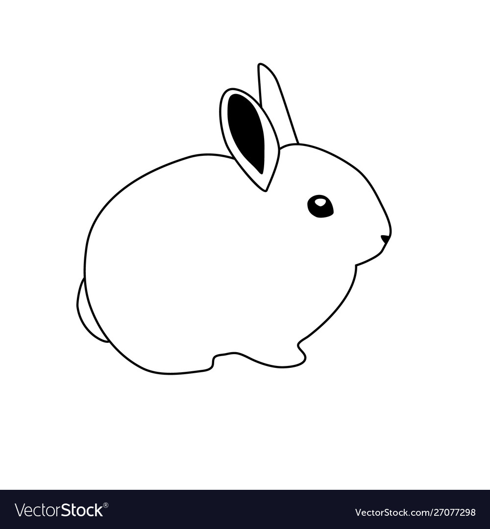 Download Bunny rabbit icon abstract outline rabbit hand Vector Image