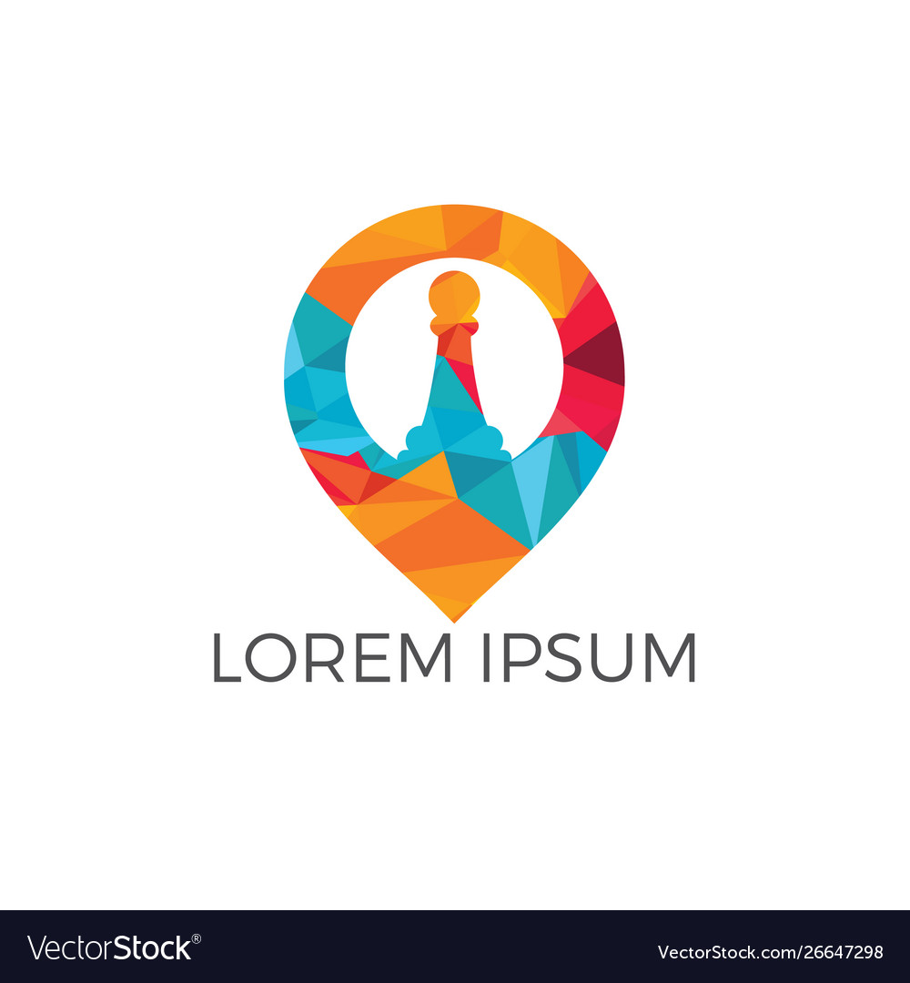 Chess and map pointer logo design