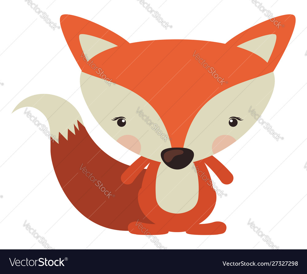 Cute fox on white background Vector Image Cute fox on white background