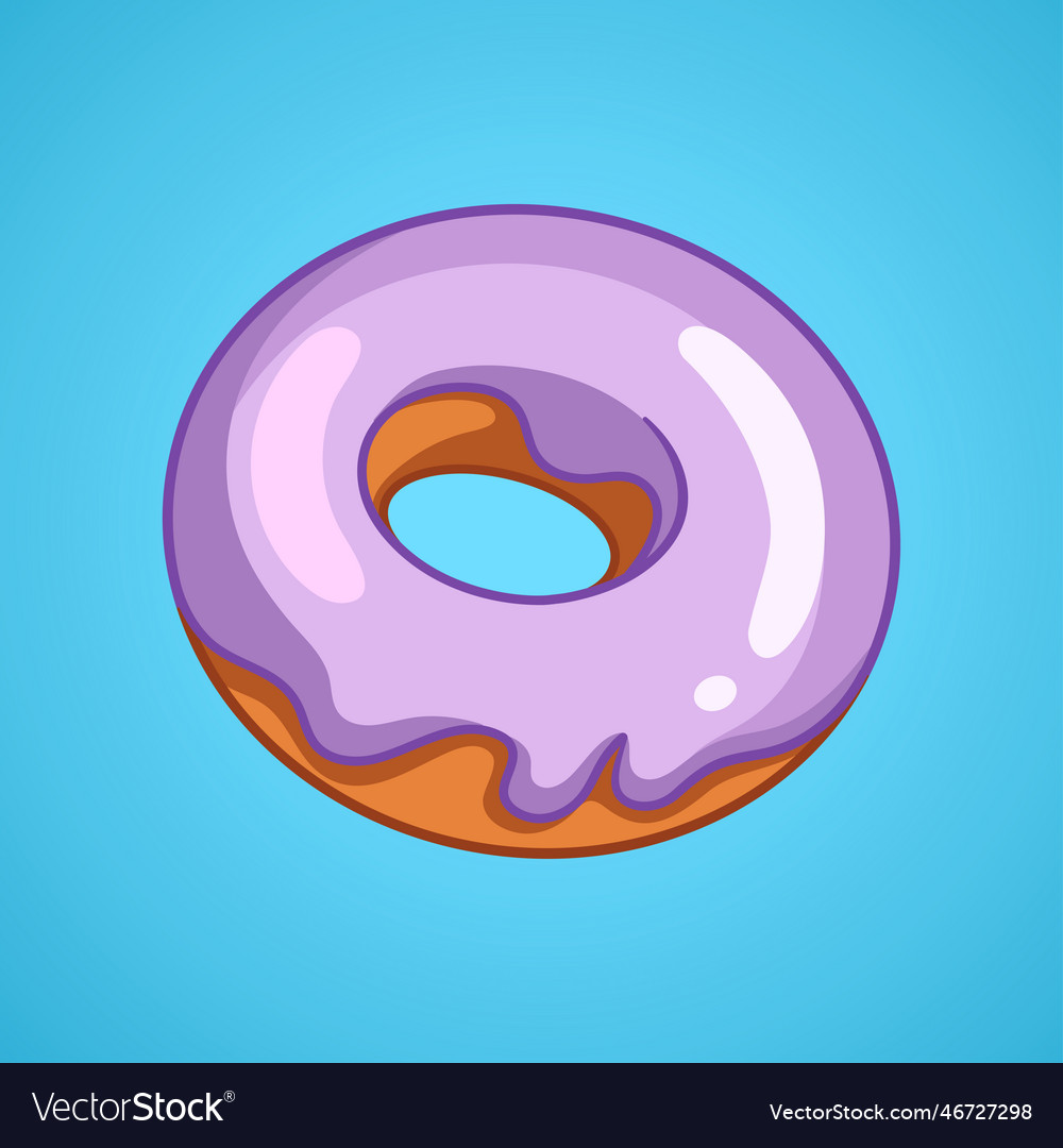 Donut hand-drawn cake with cream Royalty Free Vector Image