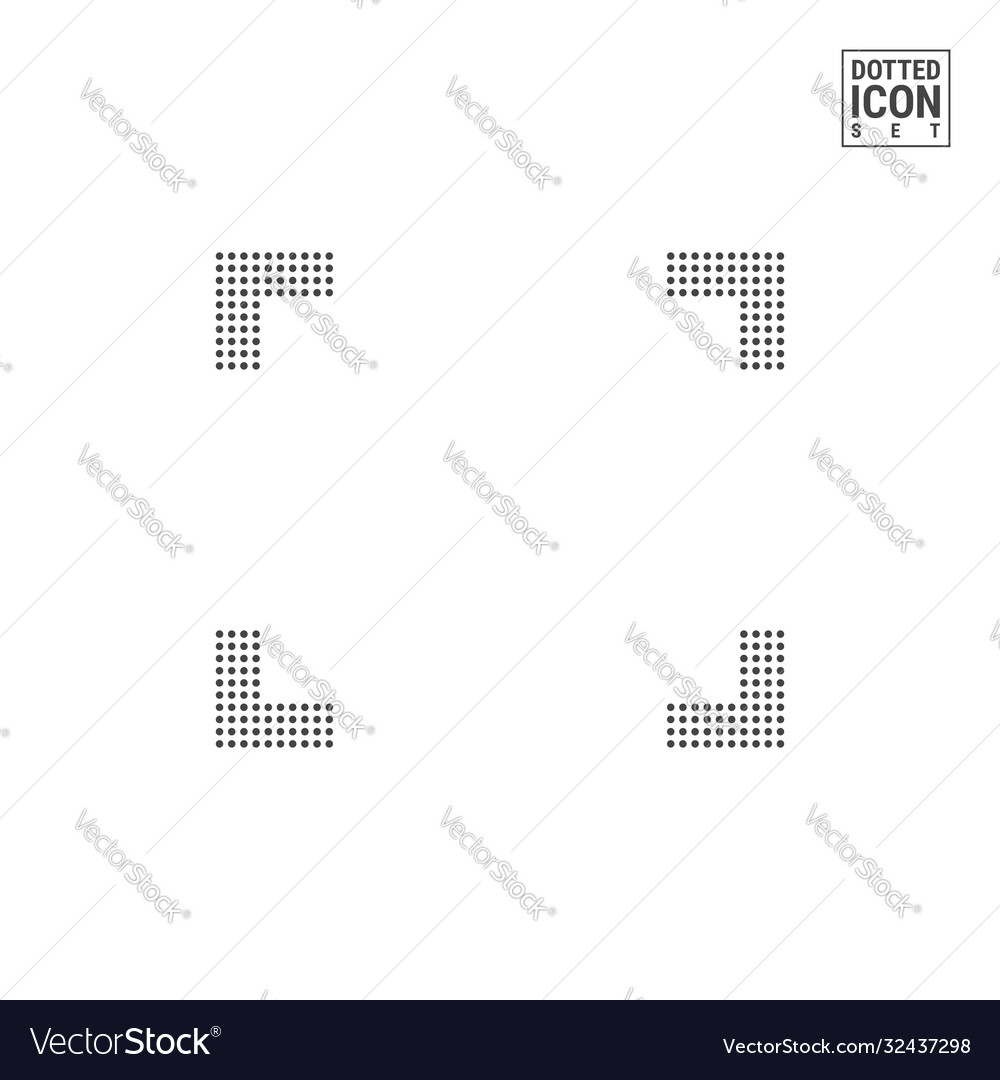 Expand resize dot pattern icon full screen dotted vector image Expand resize dot pattern icon full screen dotted