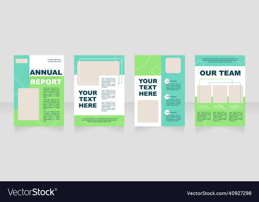 Green blank brochure layout design