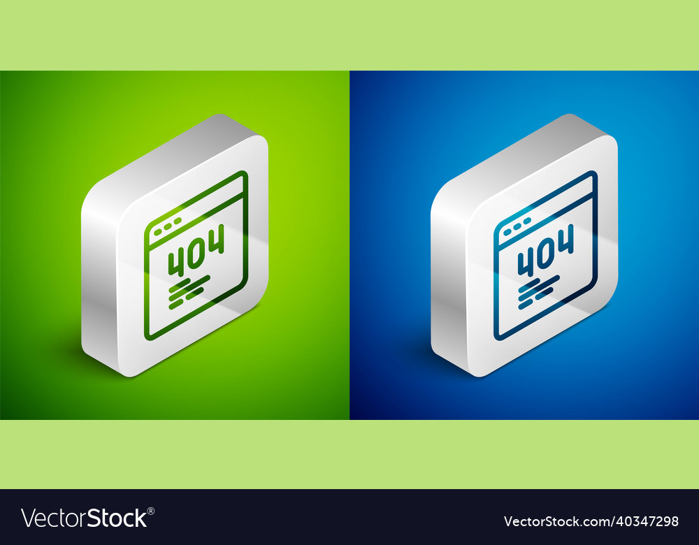 Isometric line page with a 404 error icon isolated vector image Isometric line page with a 404 error icon isolated