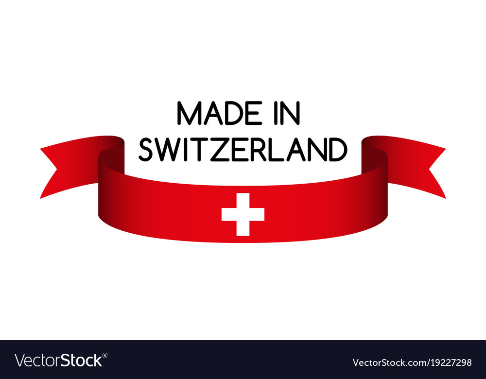 Ribbon with the swiss colors made switzerland Vector Image