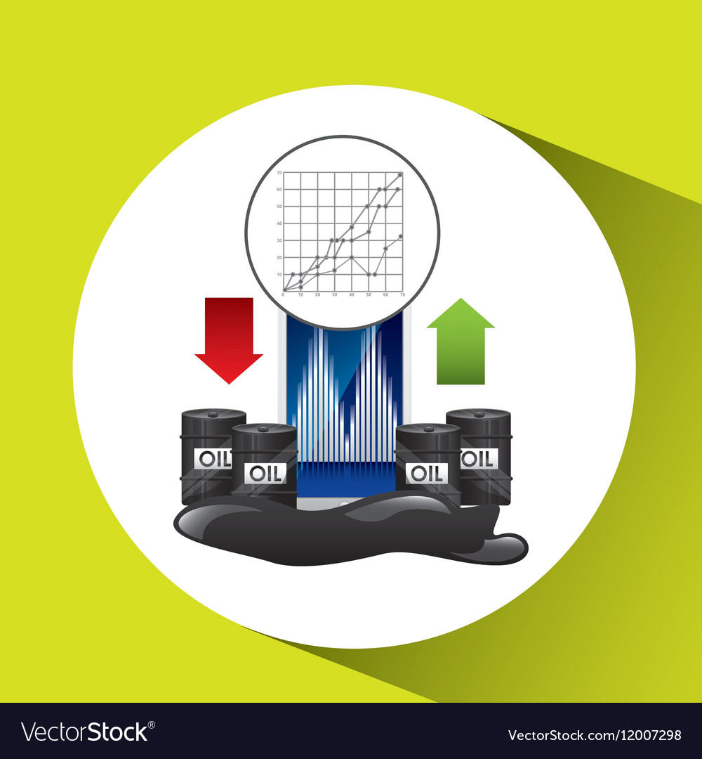 Rise and fall prices oil industry growth diagram