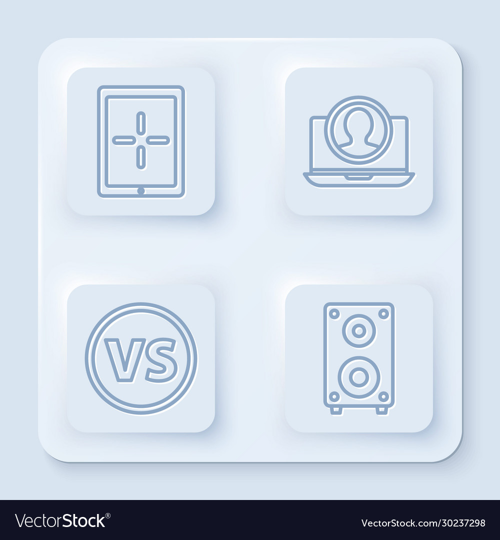 Set line tablet create account screen vs versus vector image Set line tablet create account screen vs versus