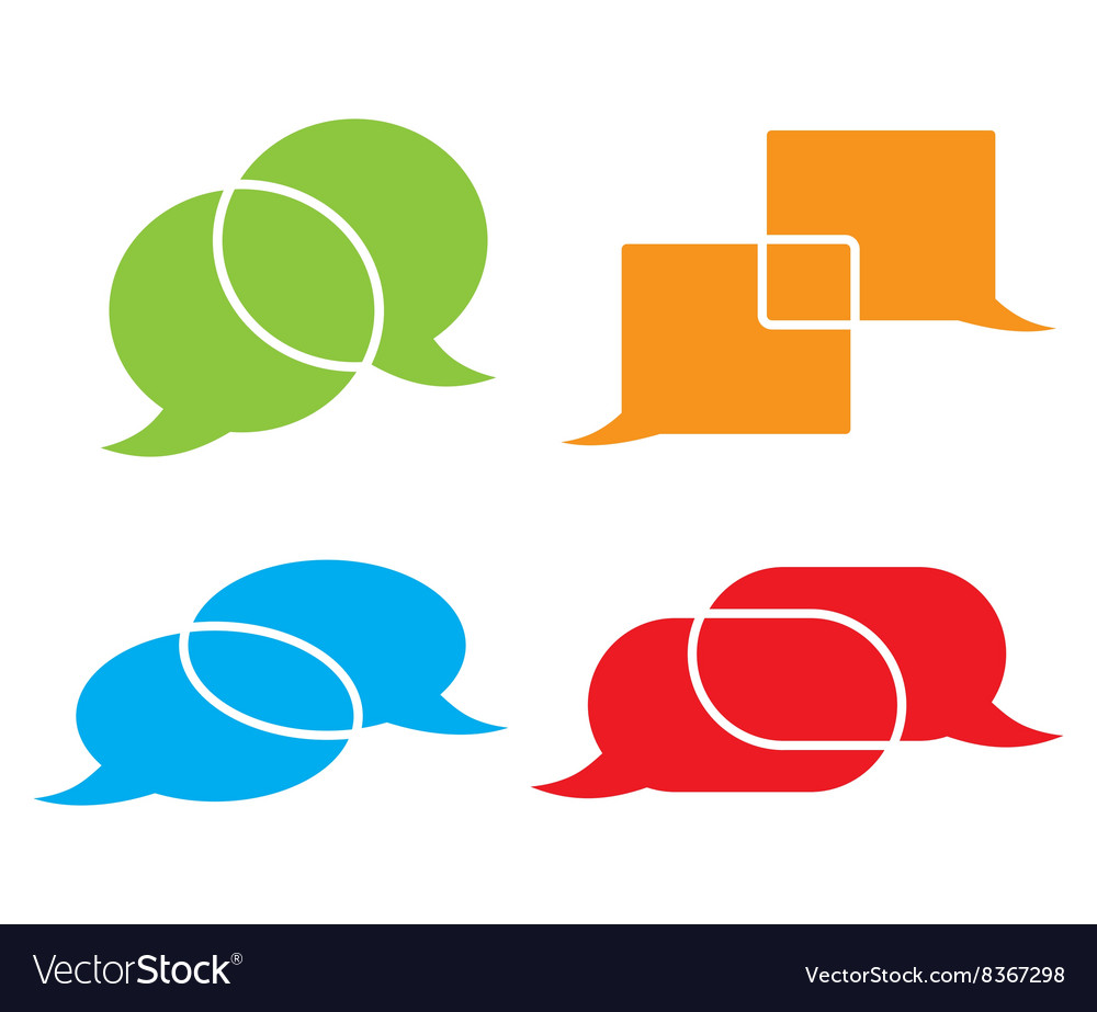 Set of chat bubbles different colors and shapes
