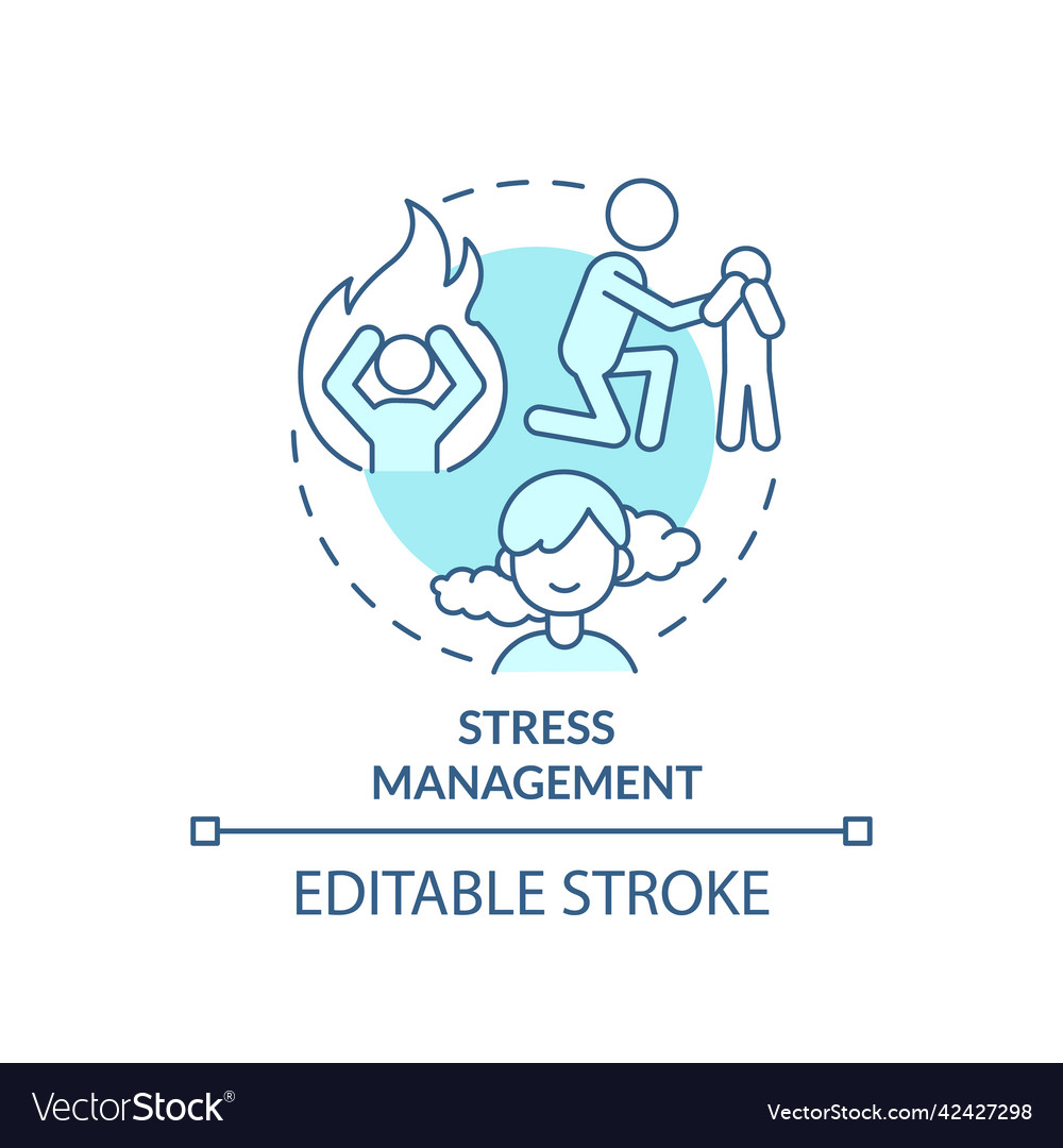 Stress management turquoise concept icon Vector Image