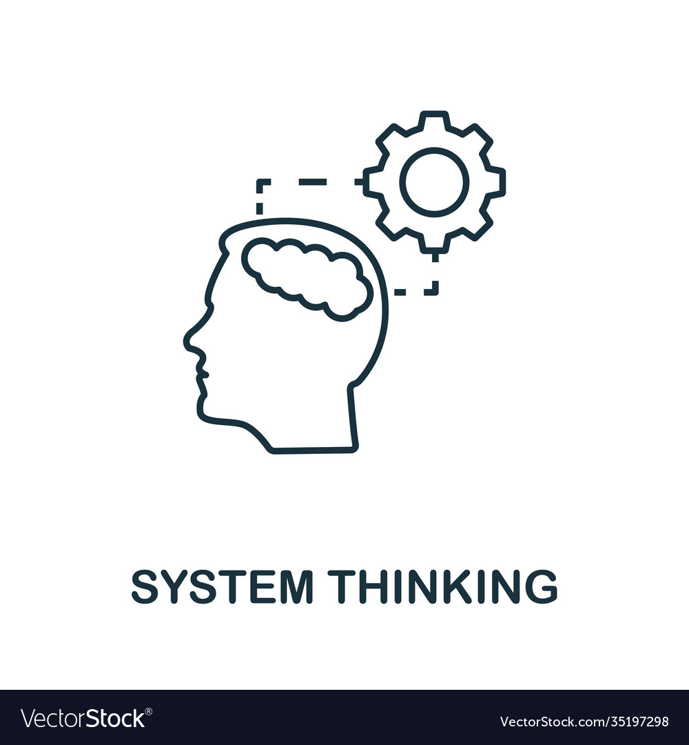 System thinking icon line style element from life vector image System thinking icon line style element from life