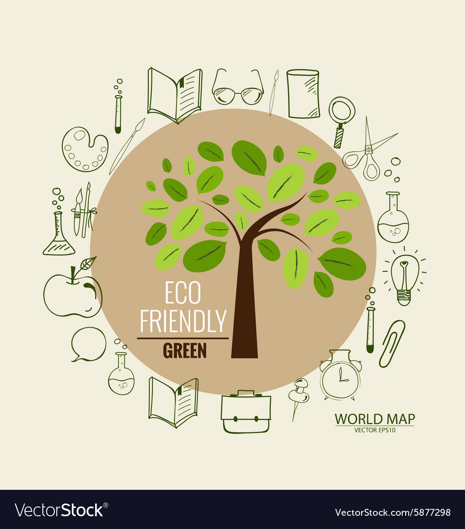 Tree with application icon modern template design