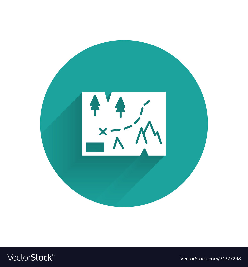 White folded map with location marker icon vector image White folded map with location marker icon
