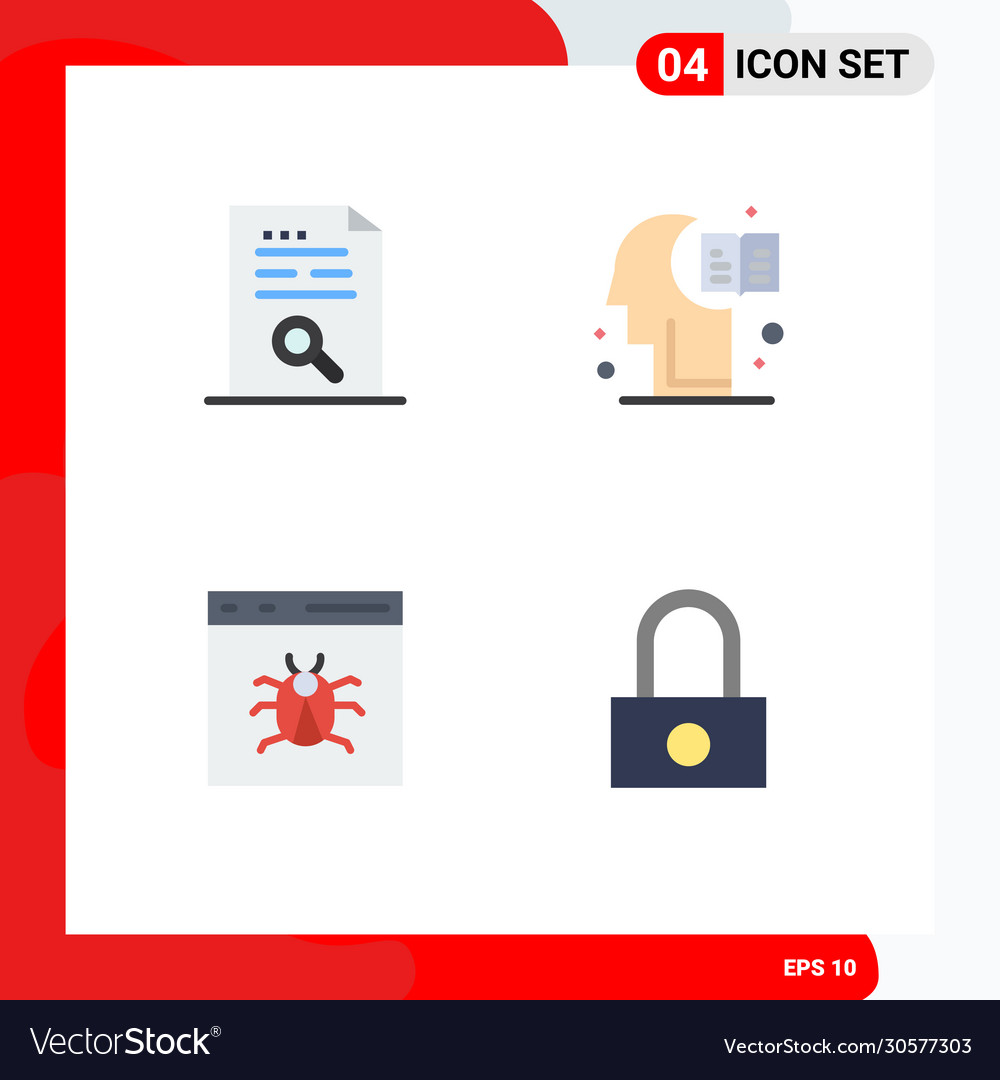 4 universal flat icons set for web and mobile