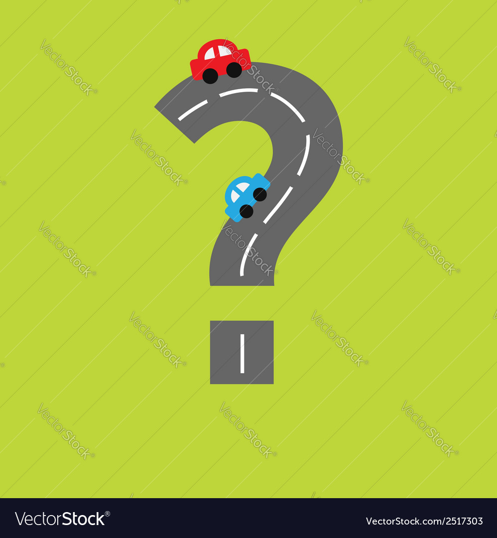 Background with road in shape of question mark