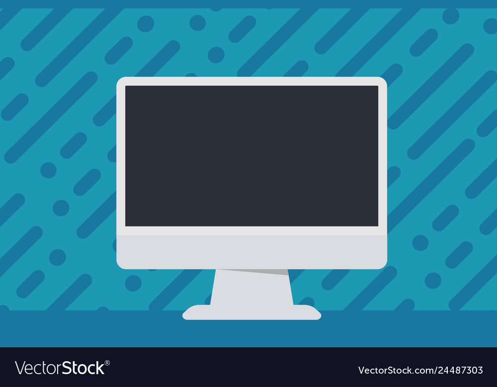 Blank computer color monitor vector image Blank computer color monitor