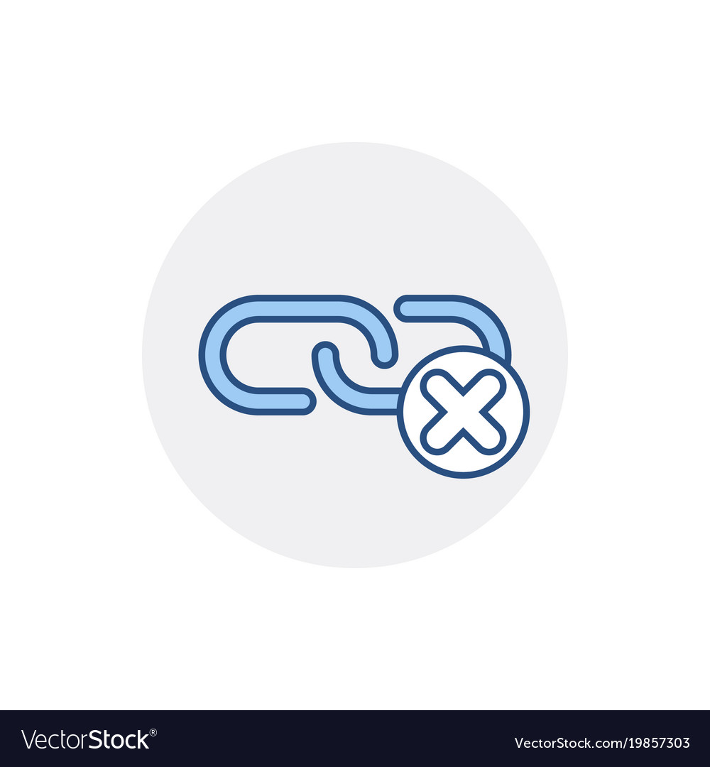 Blocked chain hyperlink internet link web x icon