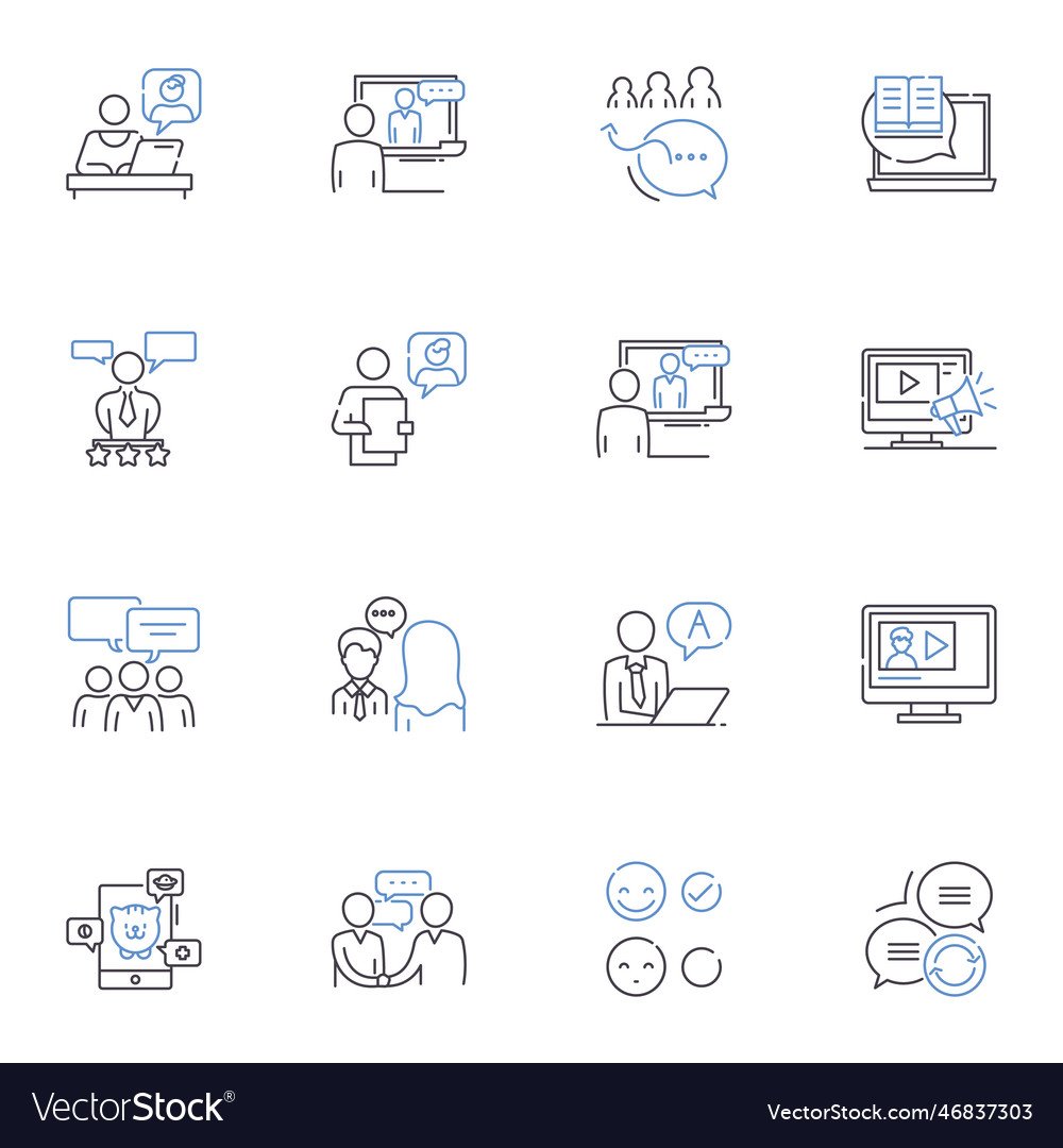 Chatting line icons collection conversation