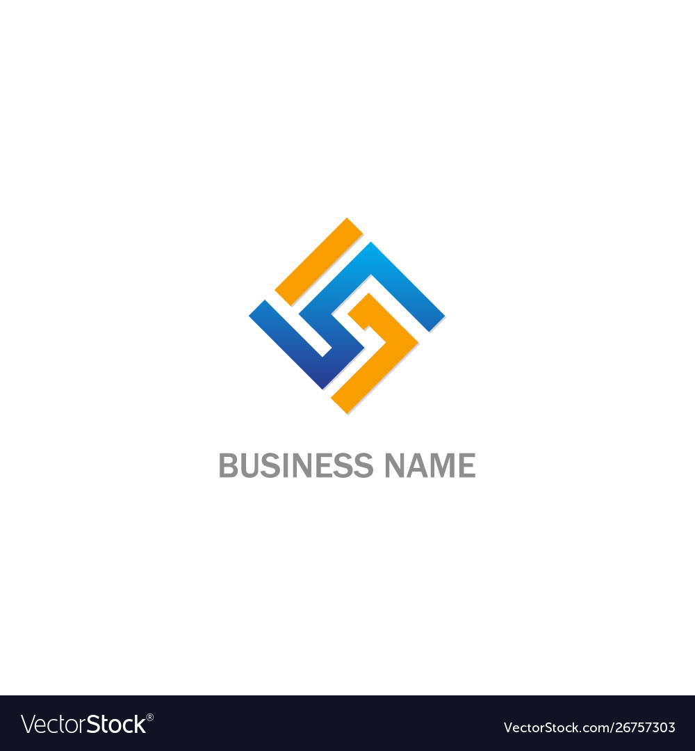 Circle line abstract square company logo vector image Circle line abstract square company logo