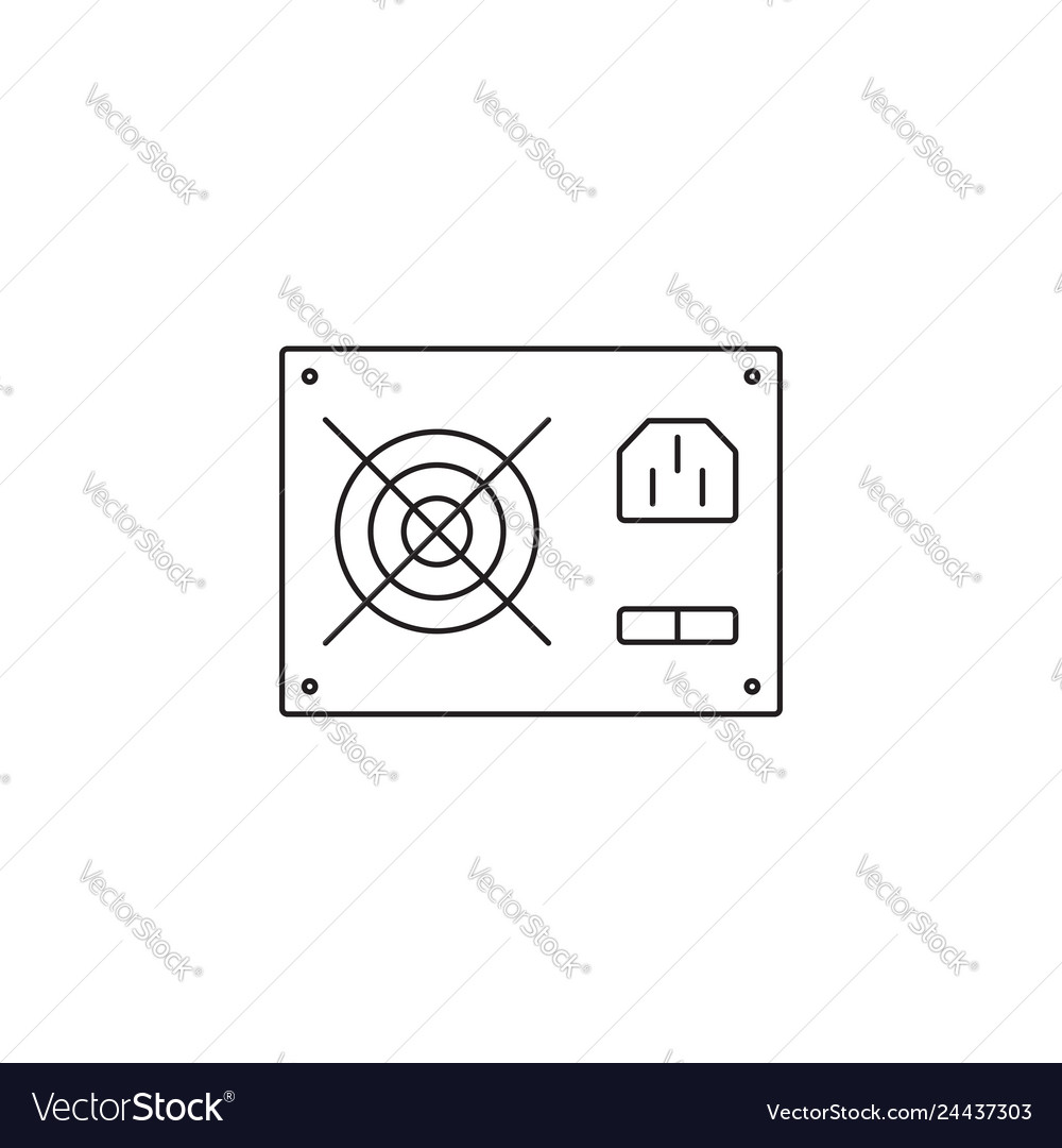 Computer power supply icon outline or line style Vector Image