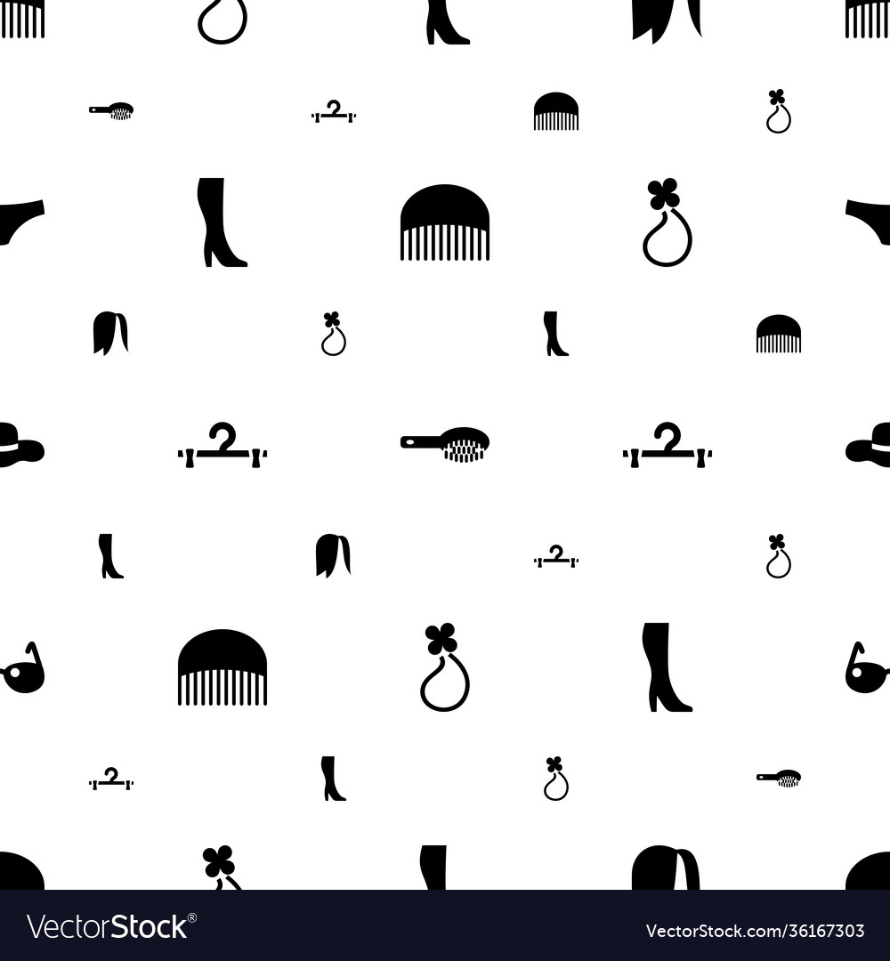 Fashion icons pattern seamless white background