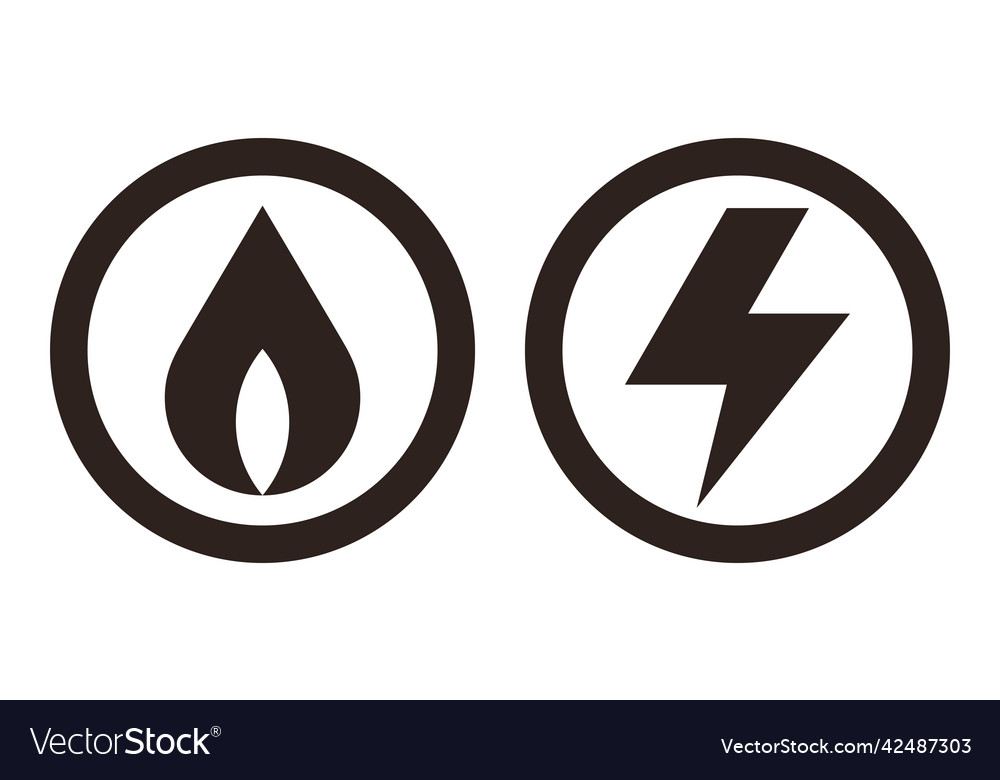 Gas and electricity button Royalty Free Vector Image