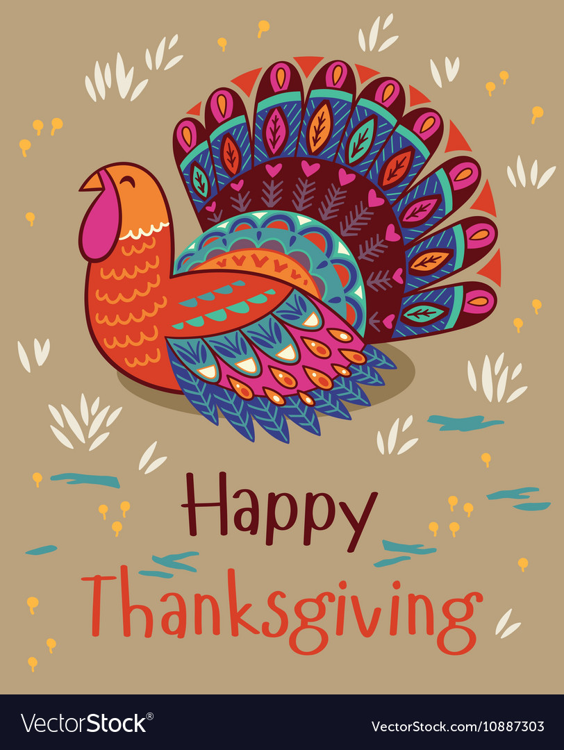 Happy thanksgiving turkey card