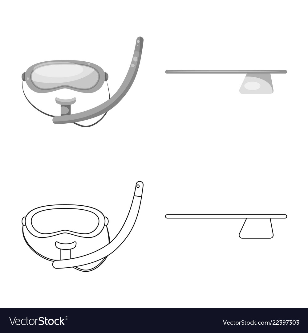 Isolated object of pool and swimming icon set