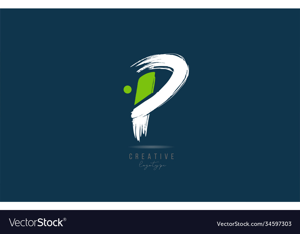 P Alphabet Buchstaben-Logo-Symbol in weiß grün blau vector image P Alphabet Buchstaben-Logo-Symbol in weiß grün blau
