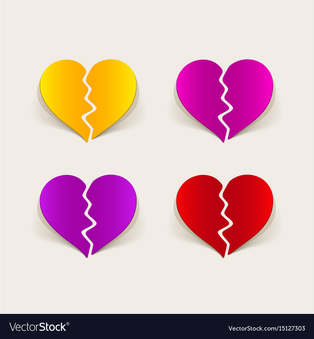 Realistic design element broken heart